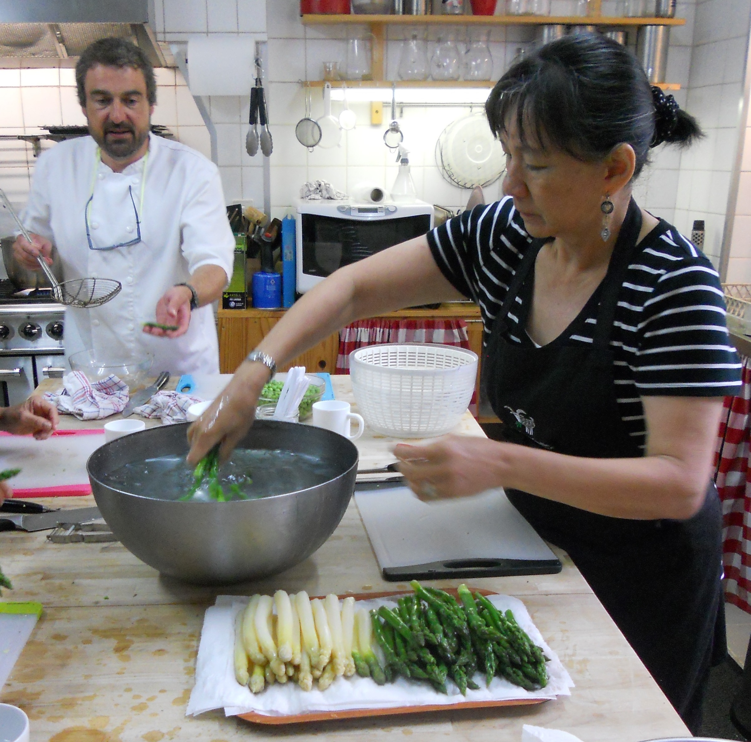 With Chef Ian Fisk in his Le Chevrefeuille Kitchen. Thanks for the fun day!