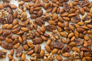 Glazed Nuts Ready for the Oven