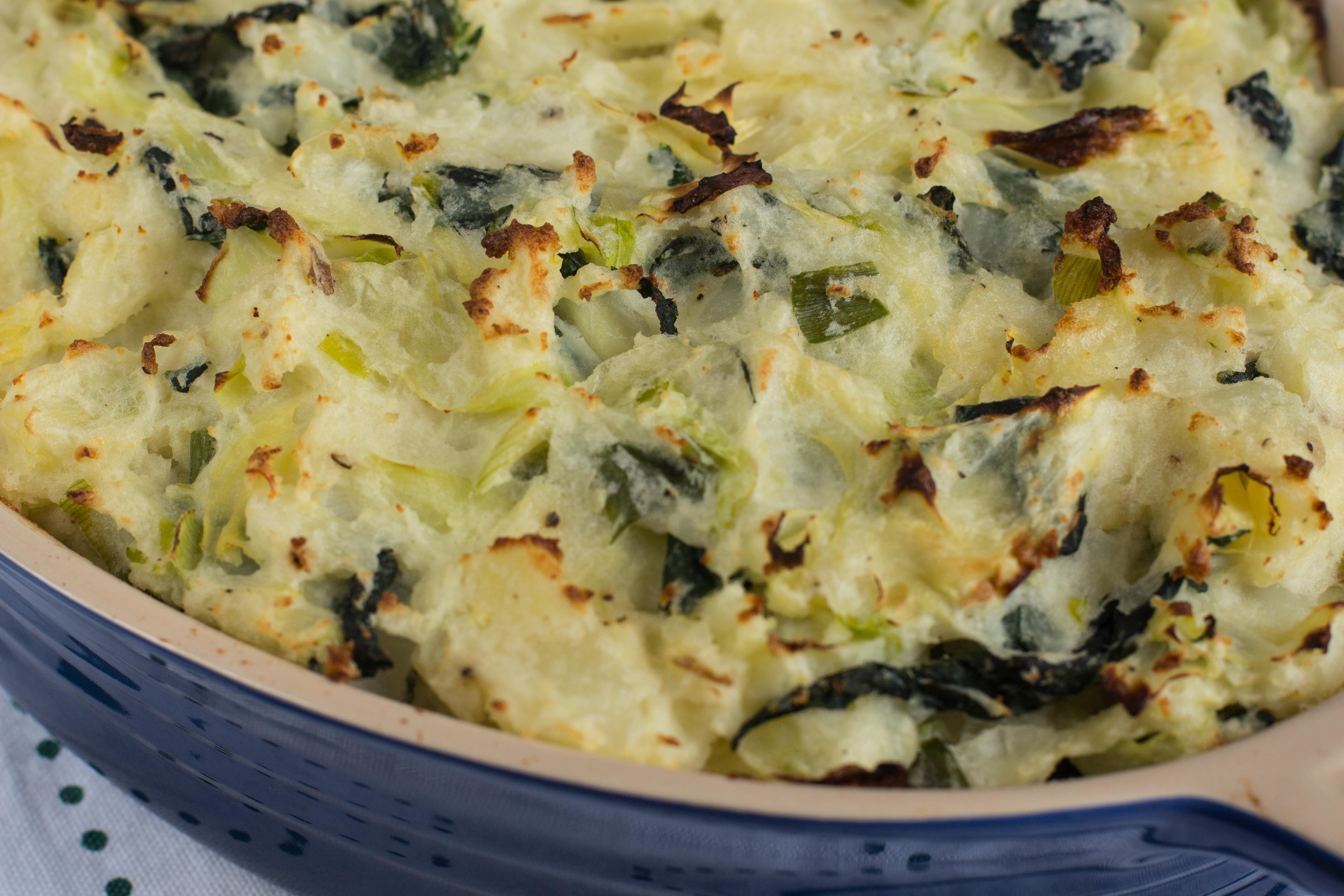 Potato Leek and Greens Bake