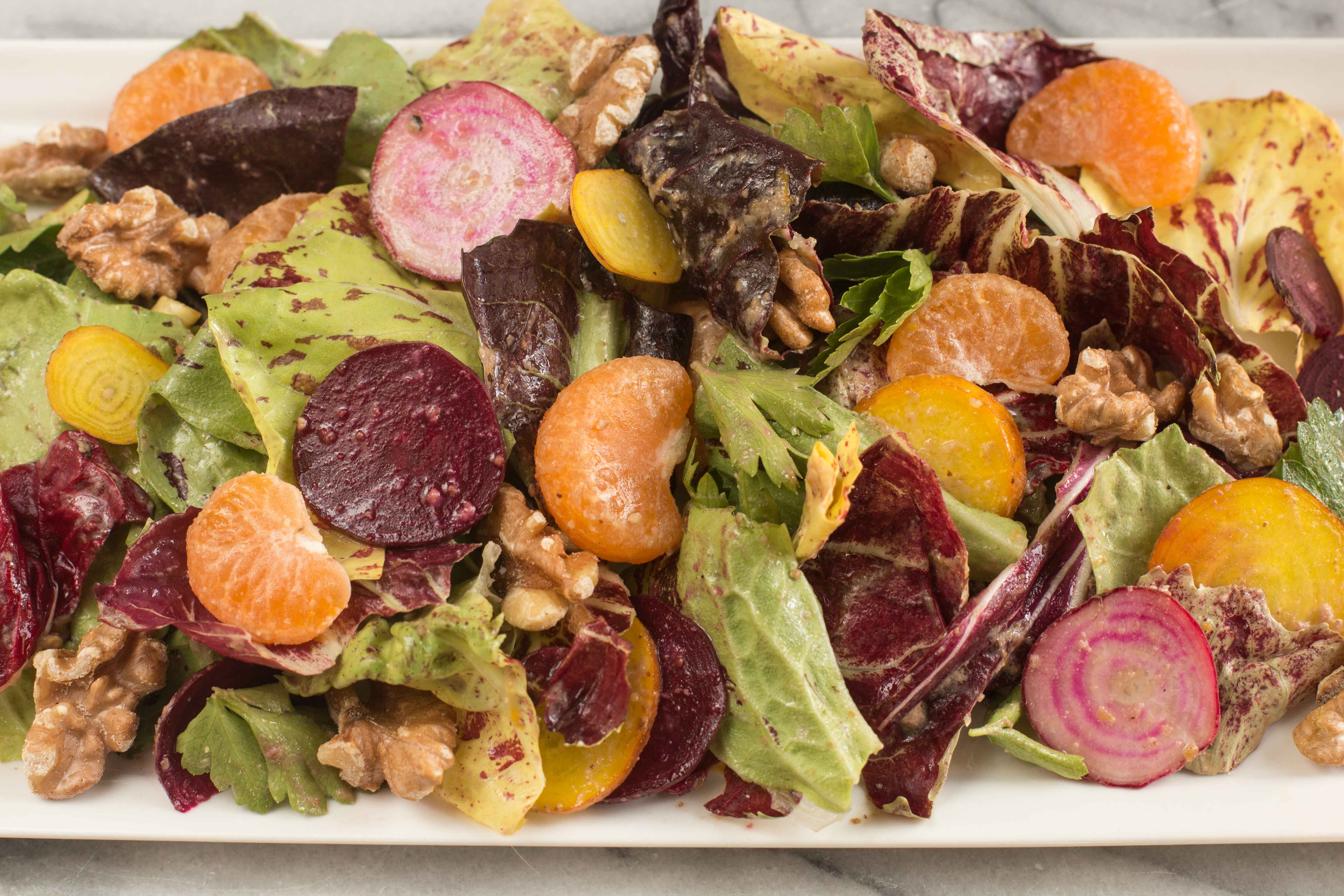 Winter Salad with Walnut Dressing