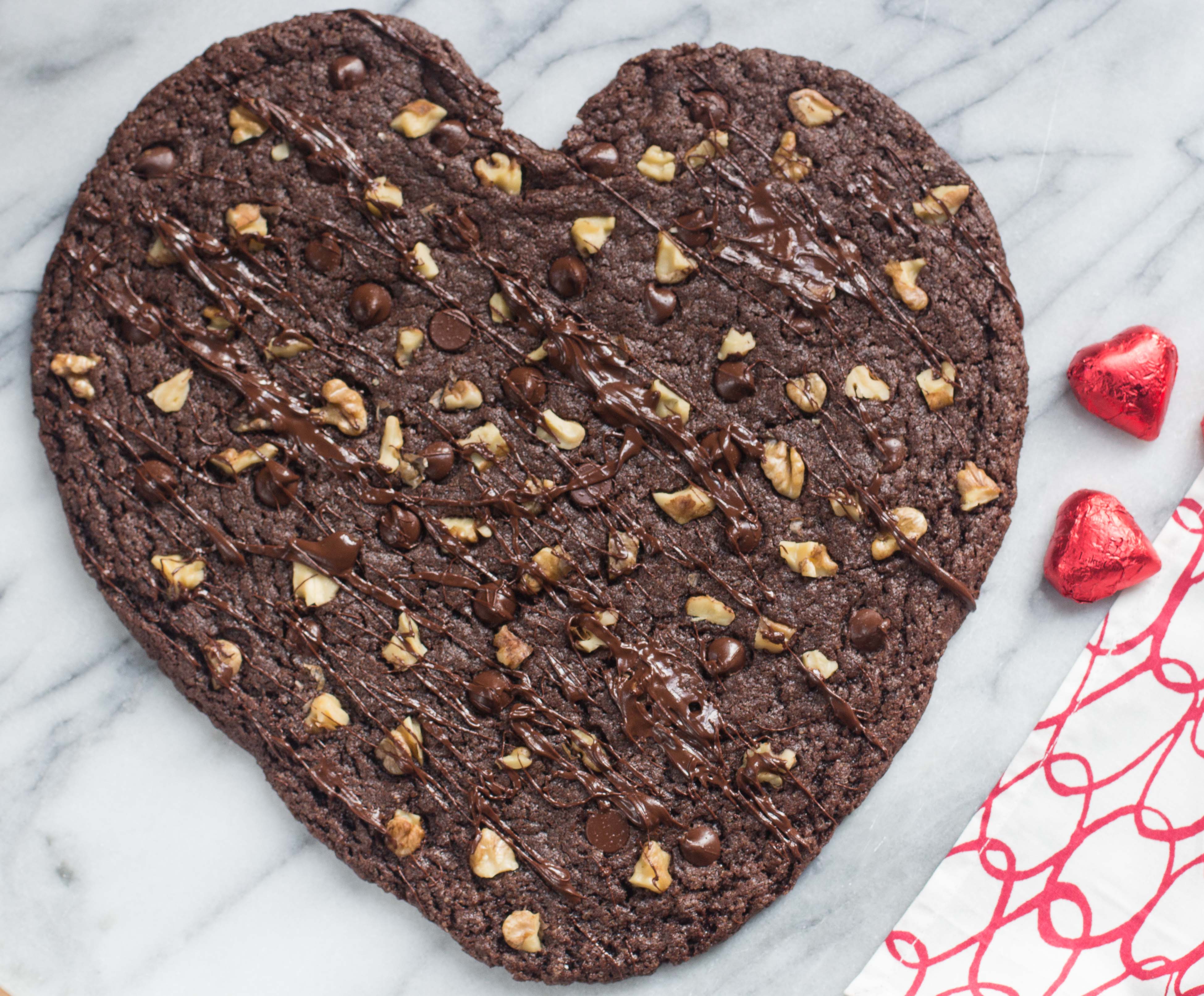 Giant Heart-Shaped Chocolate Share Cookie