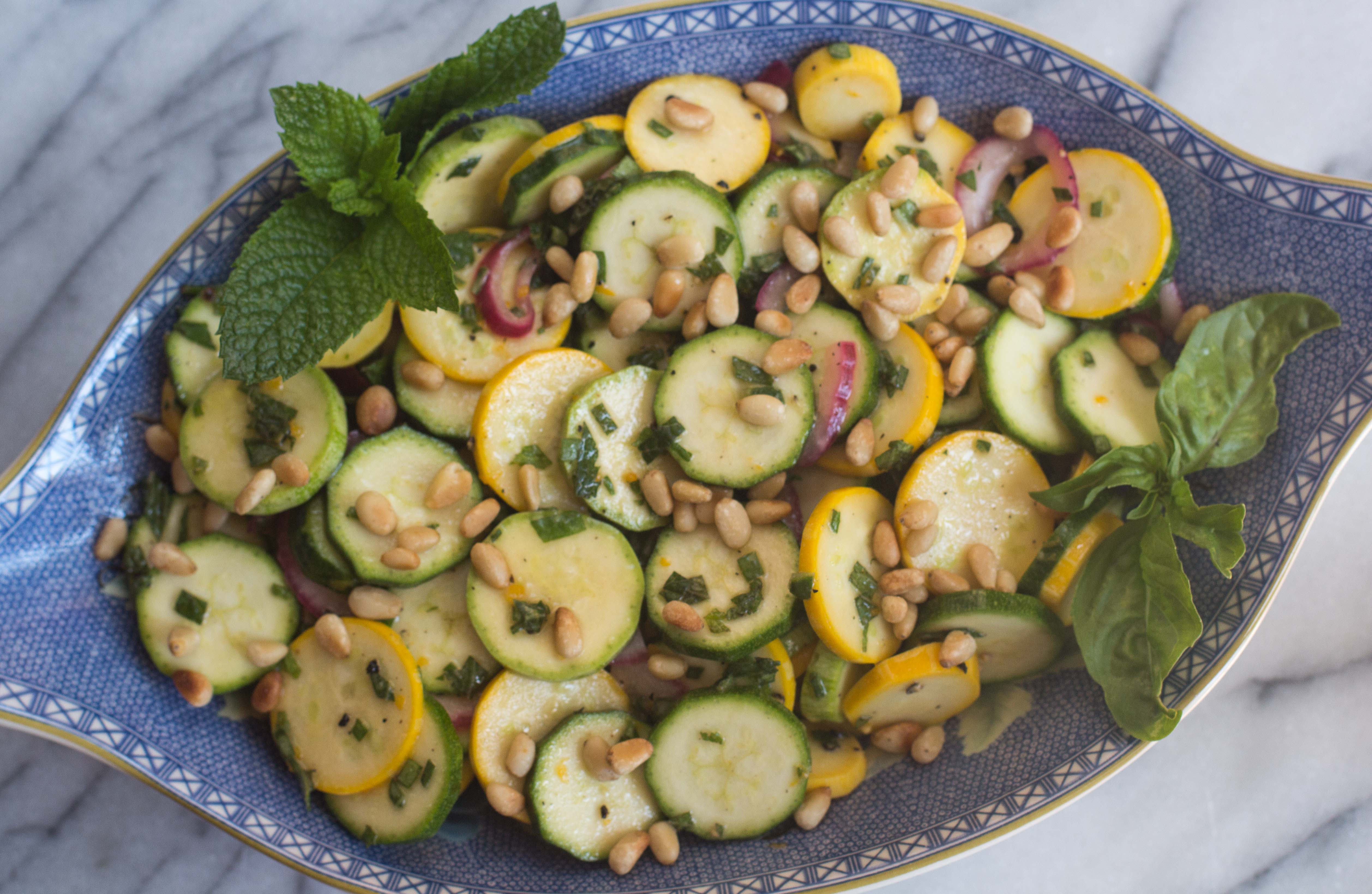Salad of Zucchini Coins with Basil and Mint