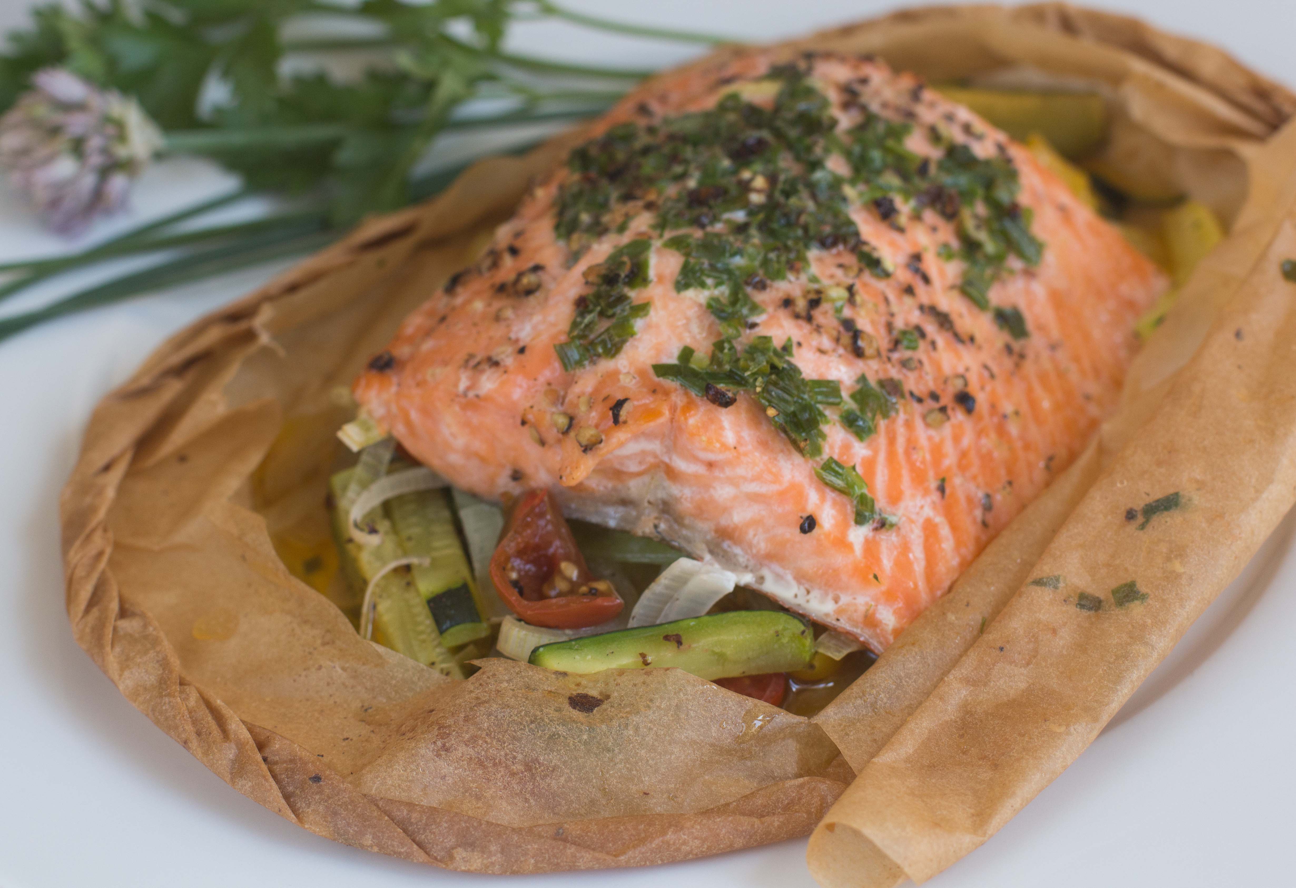 Parchment Wrapped Roasted Fish