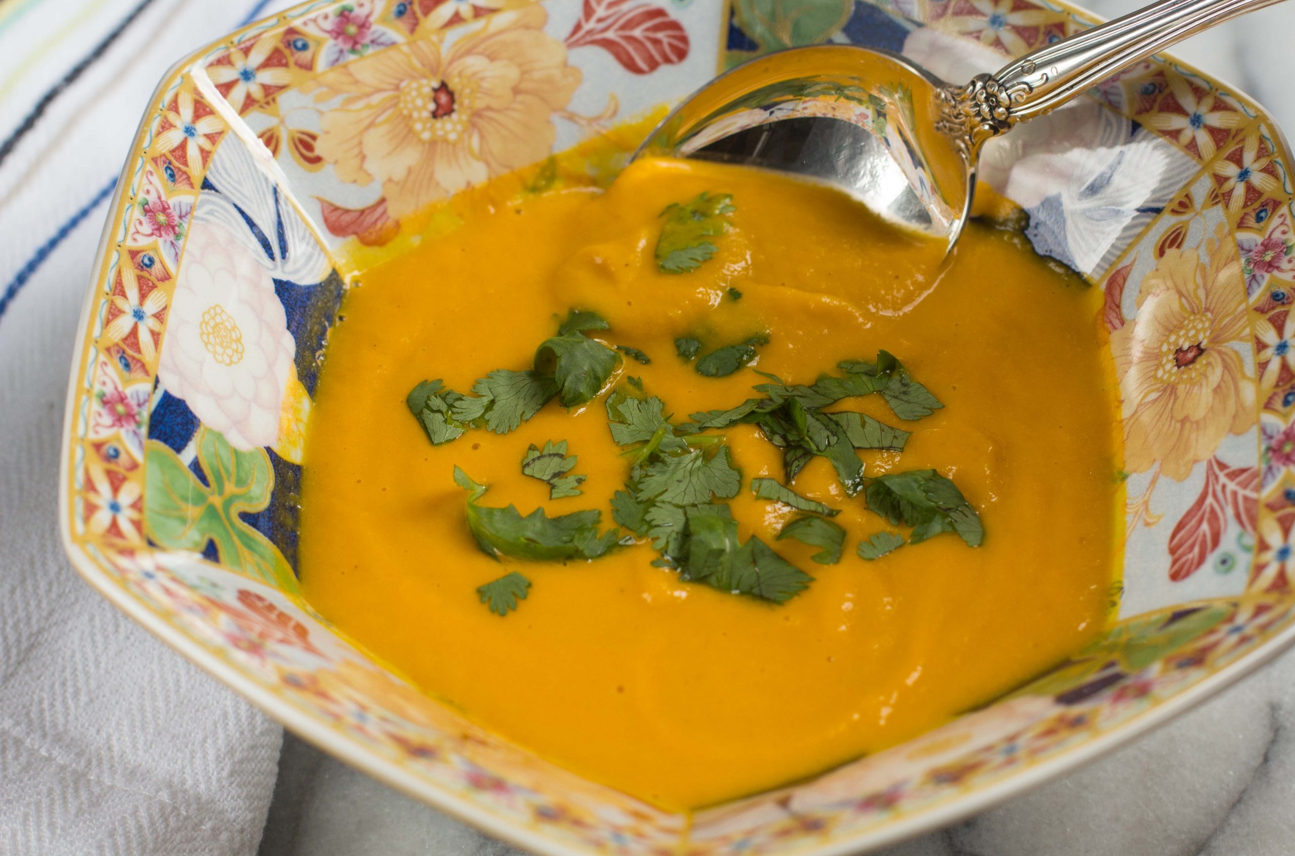 Roasted Carrot Soup with Ginger and Turmeric
