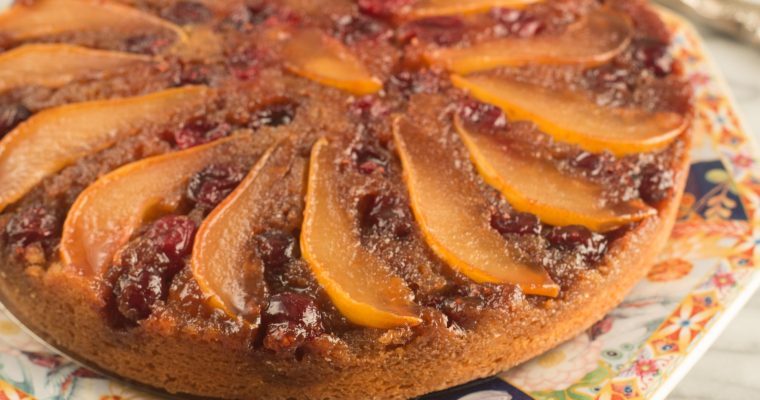 Pear Cranberry Upside Down Cake