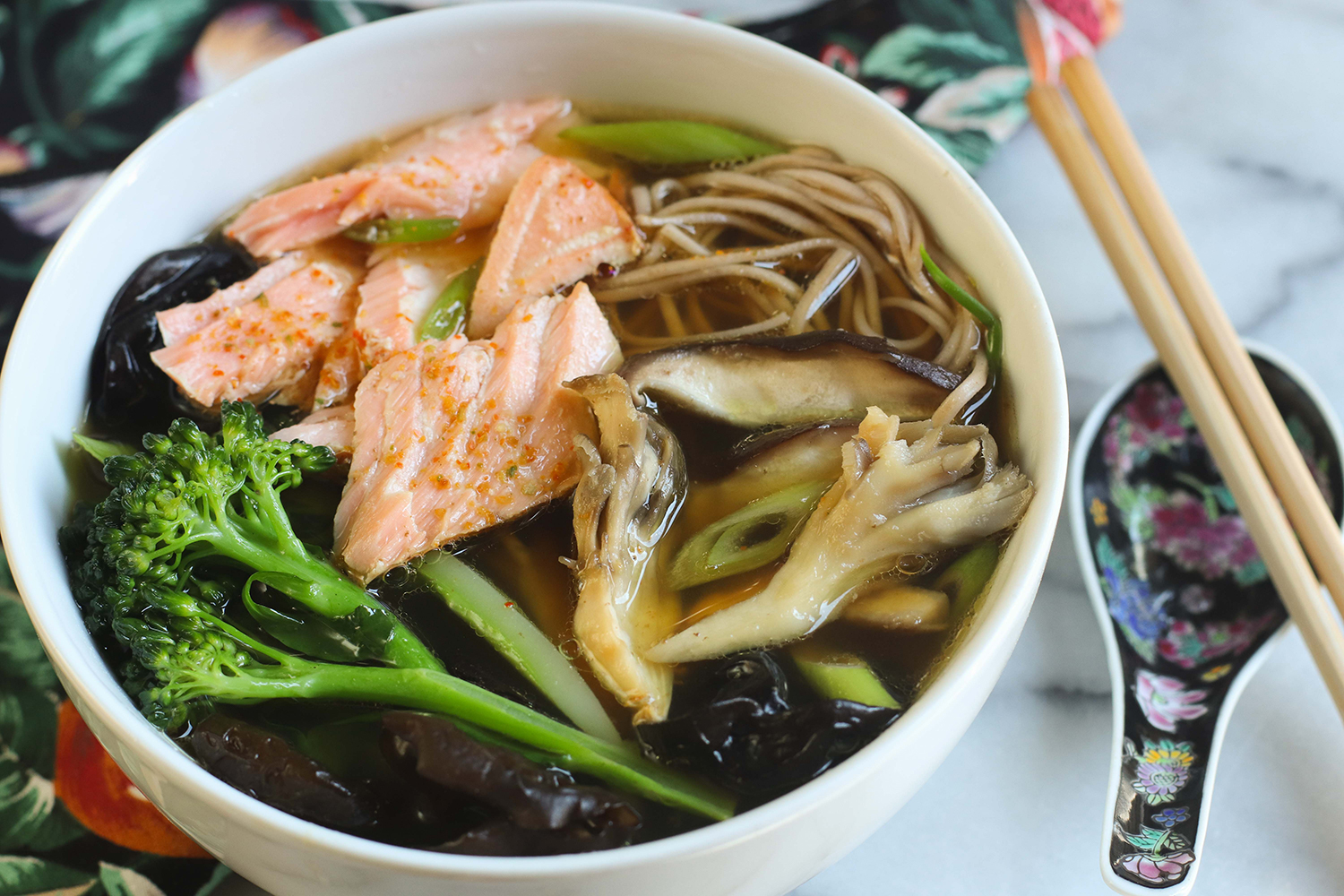 Soba Noodle Soup with Salmon and Broccoli – Piedmont Pantry