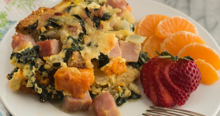 Ham and Sweet Potato Strata