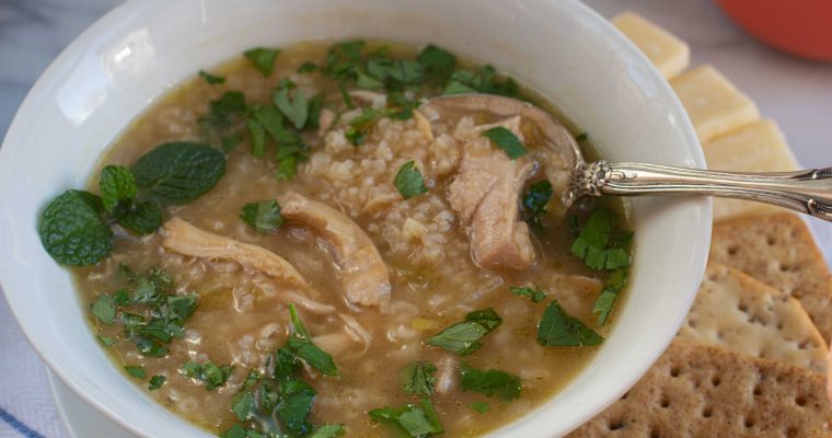 Greek-Inspired Chicken and Rice Soup