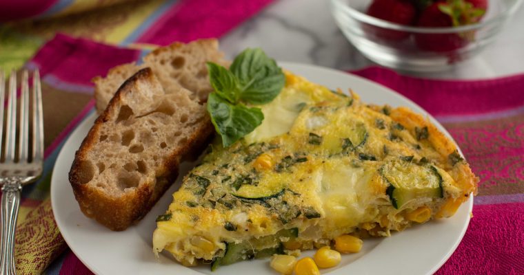 Summertime Fresh Corn and Zucchini Frittata