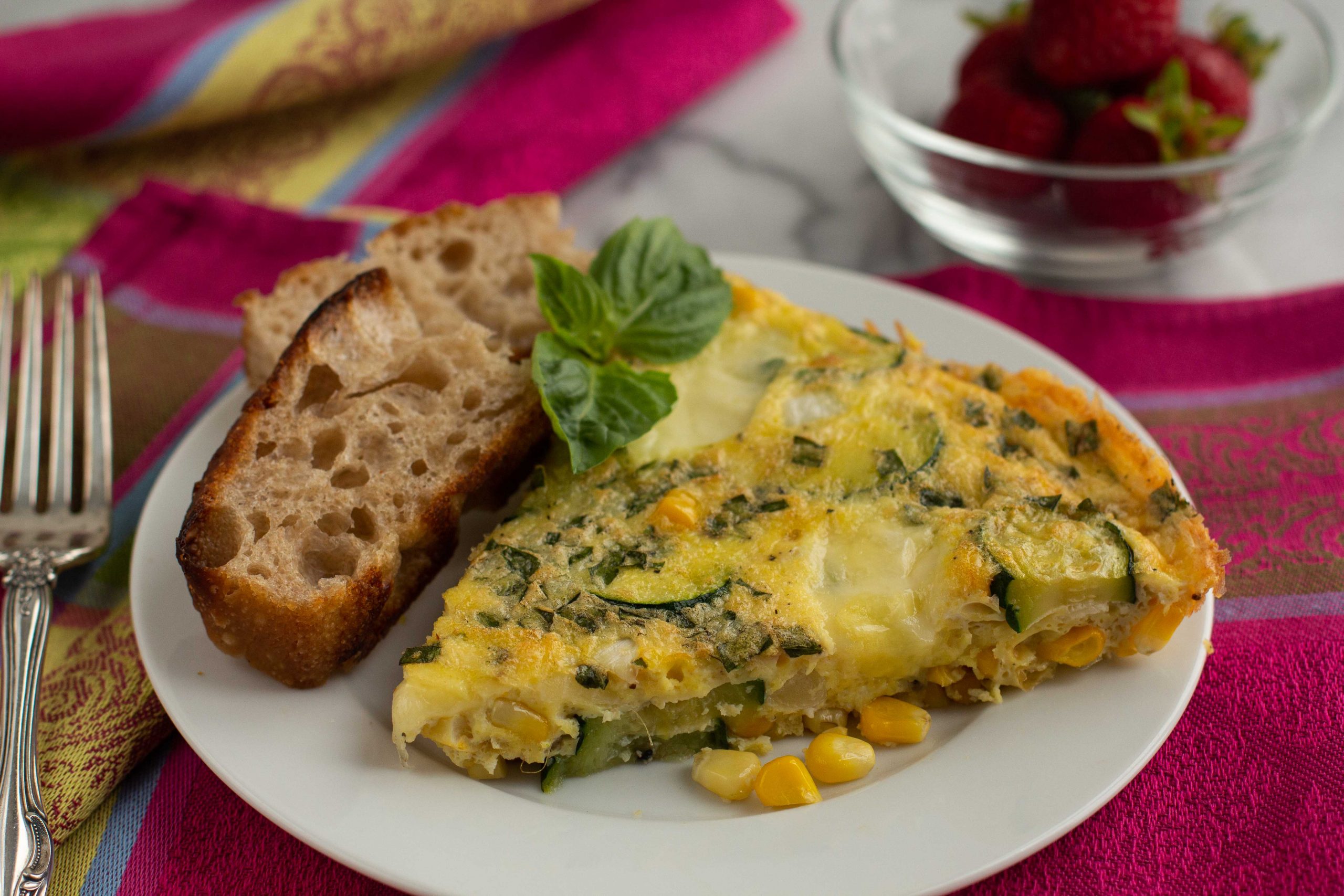 Summertime Fresh Corn and Zucchini Frittata