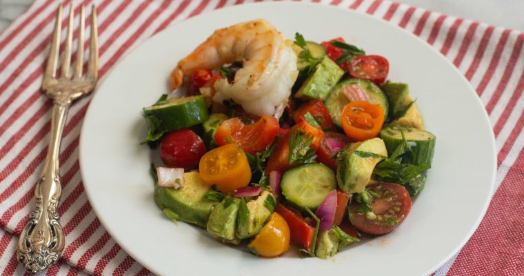 Spanish-Inspired Chopped Salad with Shrimp