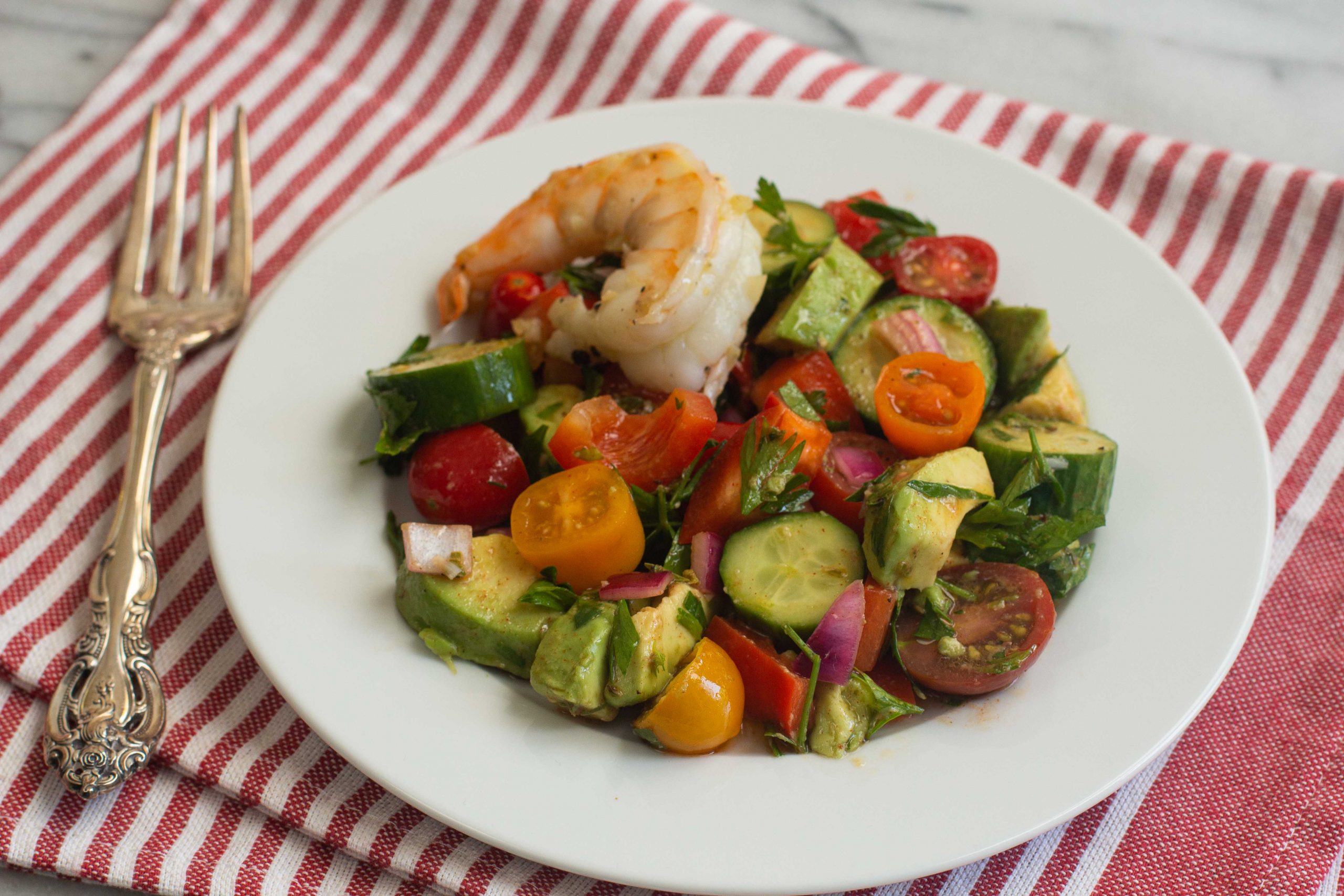 Spanish-Inspired Chopped Salad with Shrimp