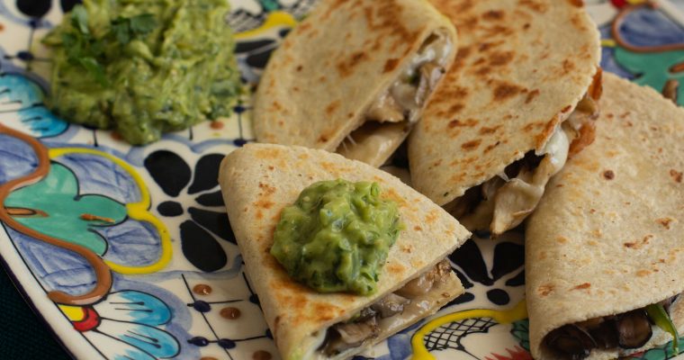 Hen of the Woods Quesadillas with Avocado Salsa